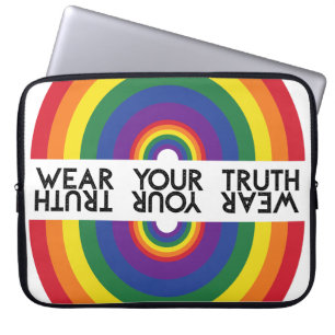 Minimal Rainbow Arch Modern Colourful Statement Laptop Sleeve