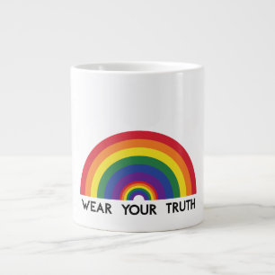 Minimal Rainbow Arch Modern Colourful Statement  Large Coffee Mug