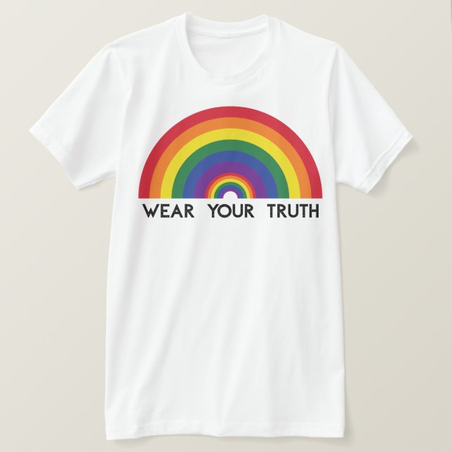 Minimal Rainbow Arch Modern Colourful Statement  T-Shirt (Design Front)