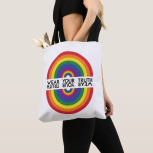 Minimal Rainbow Arch Modern Colourful Statement  Tote Bag