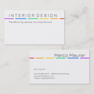 Minimal Rainbow Business Card with Pride Colours
