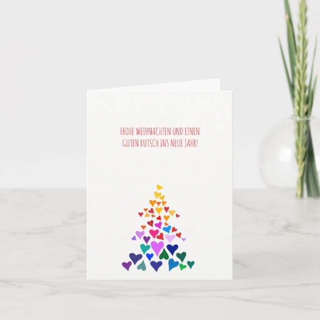 Minimal Rainbow Christmas Holiday Card (Front)