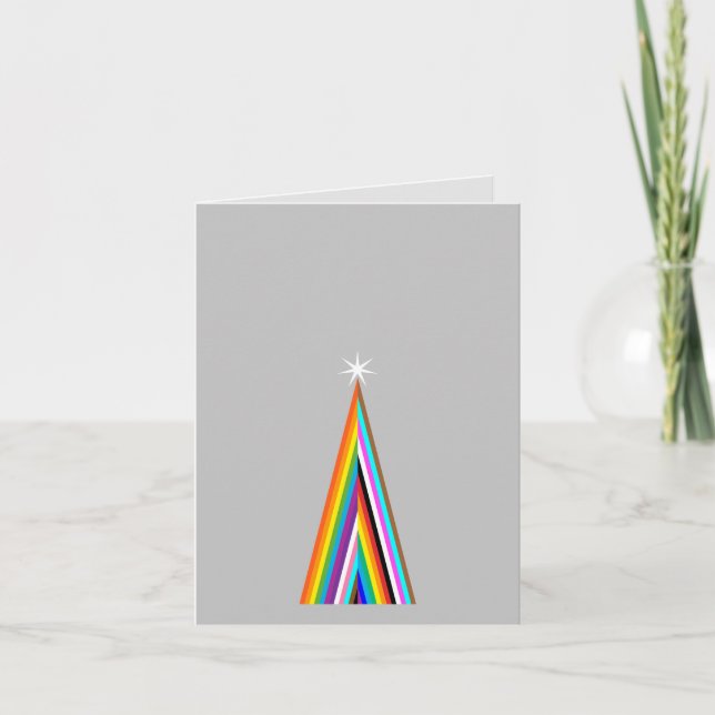 Minimal Rainbow Christmas Holiday Card (Front)