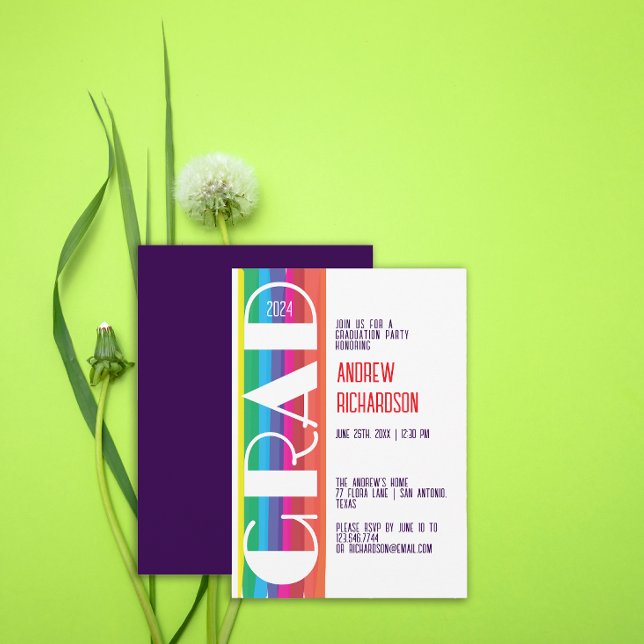 Minimal Rainbow Class of Year Graduation  Announcement (Creator Uploaded)