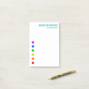 Minimal Rainbow Dots Line Template Post-it Notes