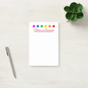 Minimal Rainbow Dots Line Template Post-it Notes