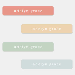 Minimal Rainbow Kids Name Labels
