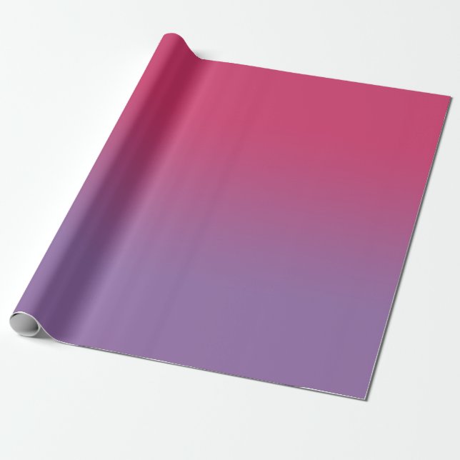 Minimal Raspberry Pink to Purple Gradient Wrapping Paper (Unrolled)
