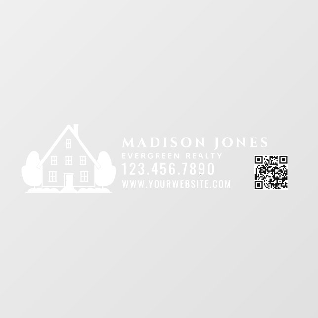 Minimal Real Estate Agent Rustic House Car QR Code Window Cling (Sheet)