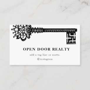 Minimal Real Estate Vintage Key Business Card