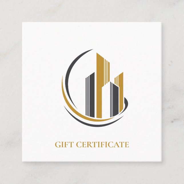 Minimal Realtor Gift Certificate  (Front)