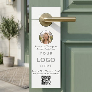 Minimal Realtor Logo Sorry We Missed You Business Door Hanger