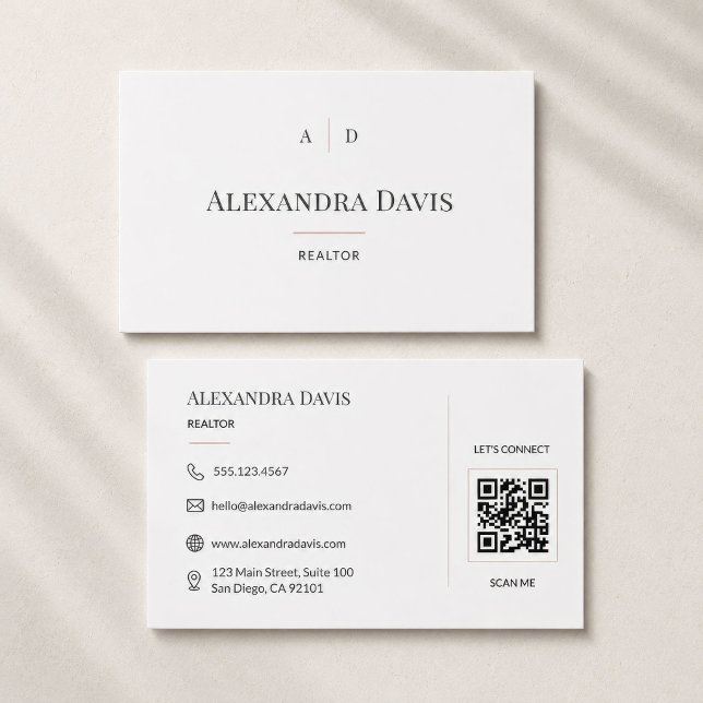 Minimal Realtor QR Code Business Card (Creator Uploaded)