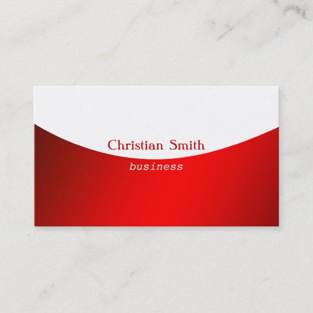 Minimal Red and White Business Card (Front)