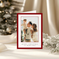 Minimal Red Border Photo Elegant Christmas