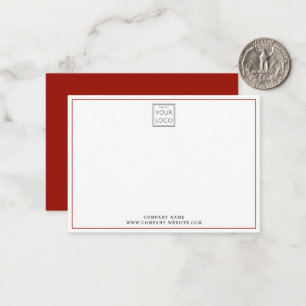Minimal Red Business Logo Company Name  Card