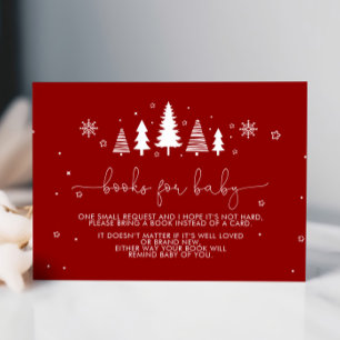 Minimal Red Christmas Shower Book for Baby Card