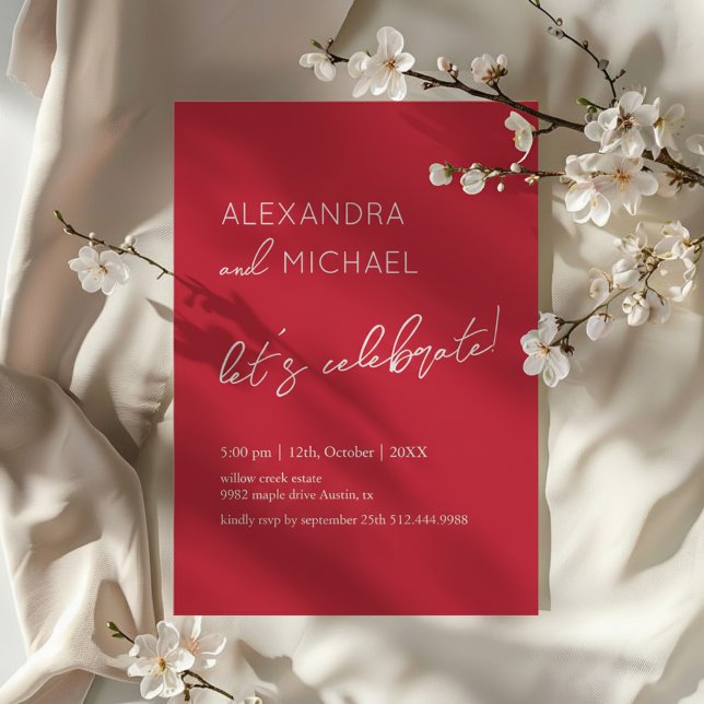 Minimal red Elegant Engagement Typography Invitation (Creator Uploaded)