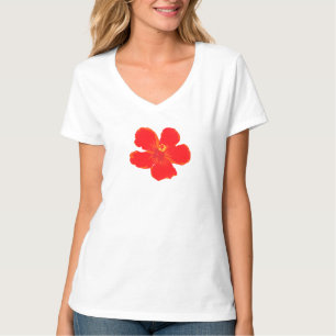 Minimal Red Flower Summer T-Shirt