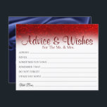 Minimal Red Glitter Wedding Advice Wishes Cards<br><div class="desc">Wedding Advice and wishes Cards for bride and groom keepsake,  Wishes for Mr & Mrs - Bridal Shower,  Bachelorette Games.</div>