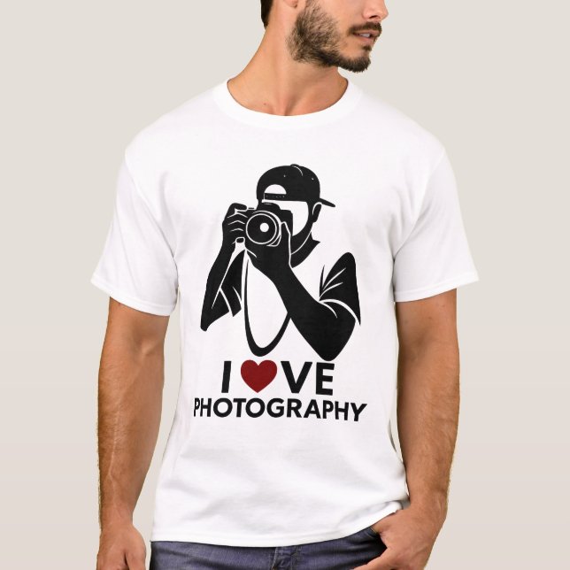 Minimal Red Heart Love Design photo Men’s T-Shirt (Front)