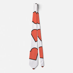 Minimal red heart pattern tie