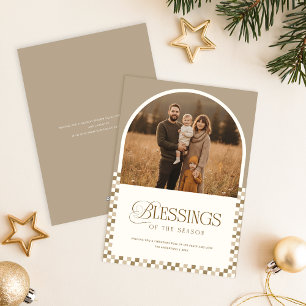 Minimal Religious Family Arch Photo Christmas Holiday Card