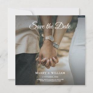 Minimal Replace Your Photo Flat Save The Date Card
