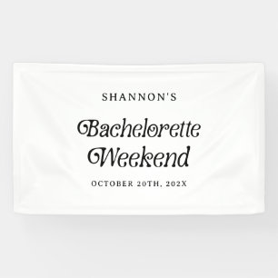 Minimal Retro Black and White Bachelorette Weekend Banner