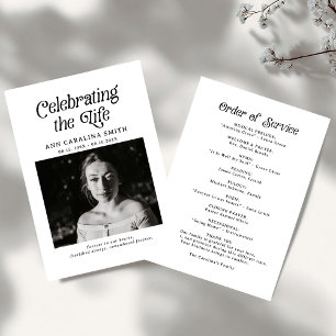 Minimal Retro Funeral Order of Service Programme