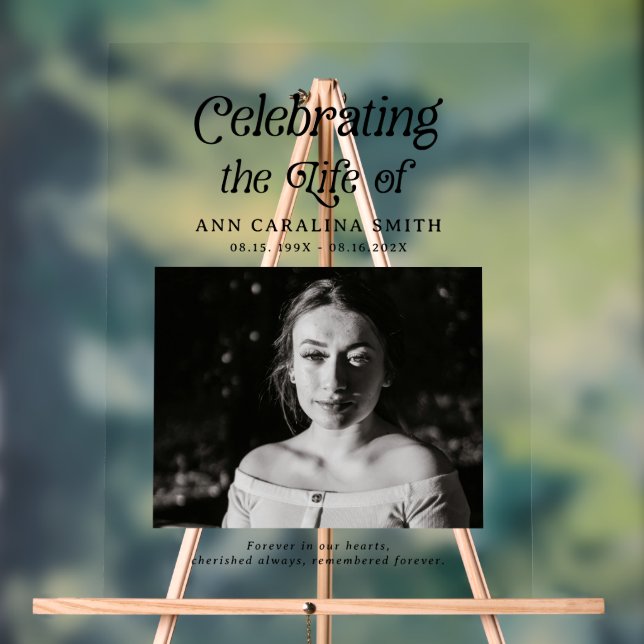 Minimal Retro Funeral Order of Service Sign (Neutral)