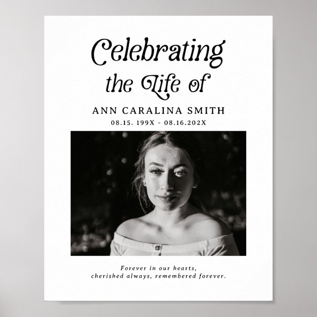 Minimal Retro Funeral Order of Service Sign (Front)