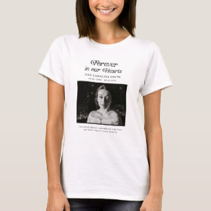 Minimal Retro Funeral Photo Forever In Our Hearts T-Shirt