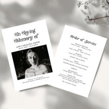 Minimal Retro Funeral Photo In Loving Memory
