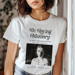 Minimal Retro Funeral Photo In Loving Memory T-Shirt