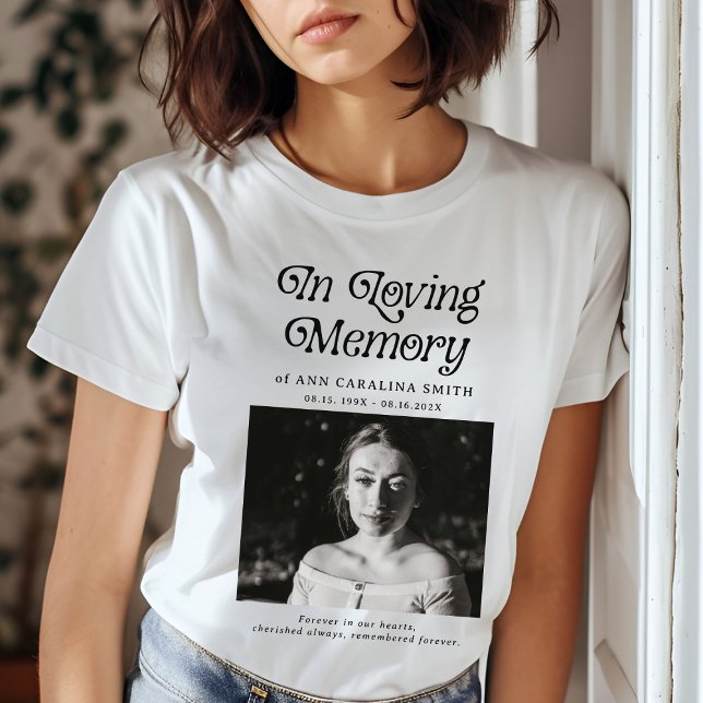 Minimal Retro Funeral Photo In Loving Memory T-Shirt (Creator Uploaded)