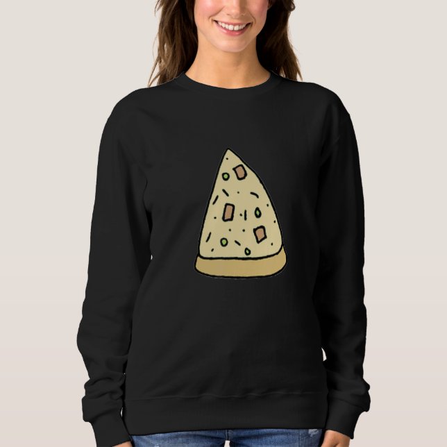 Minimal Retro Slice Of Pepperoni Pizza Pie Dish Sweatshirt (Front)