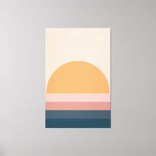 Minimal Retro Sunset - Neutral Canvas Print