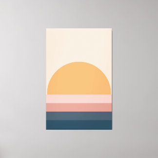 Minimal Retro Sunset - Neutral Canvas Print