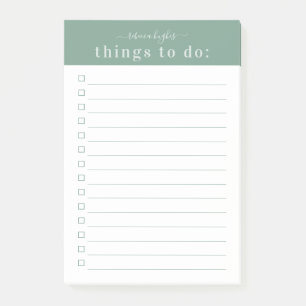 Minimal Retro Typography   Green Monogram Post-it Notes