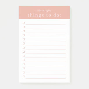 Minimal Retro Typography   Pink Monogram Post-it Notes