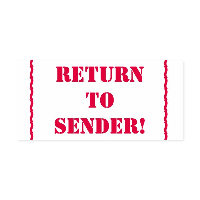 Minimal "RETURN TO SENDER!" Rubber Stamp (Design)