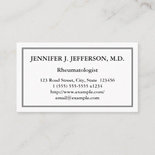 Minimal Rheumatologist Business Card
