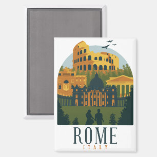 Minimal Rome Colosseum Vintage Travel Magnet