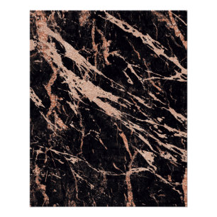 Minimal Rose Gold Blush Black VIP Abstract Strokes Poster