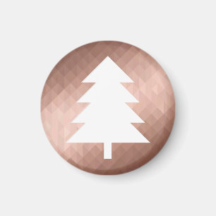 Minimal rose gold christmas tree magnet