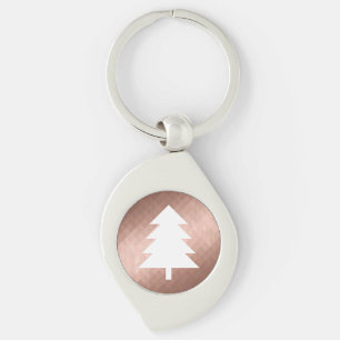 Minimal rose gold christmas tree modern key ring