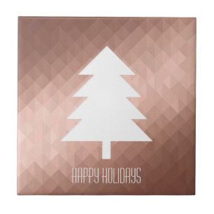 Minimal rose gold christmas tree modern tile