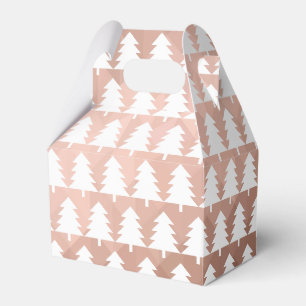 Minimal rose gold geometric xmas trees favour box