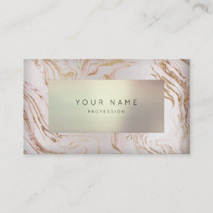 Minimal Rose Gold Marble Appointment Pearly 3D VIP Card